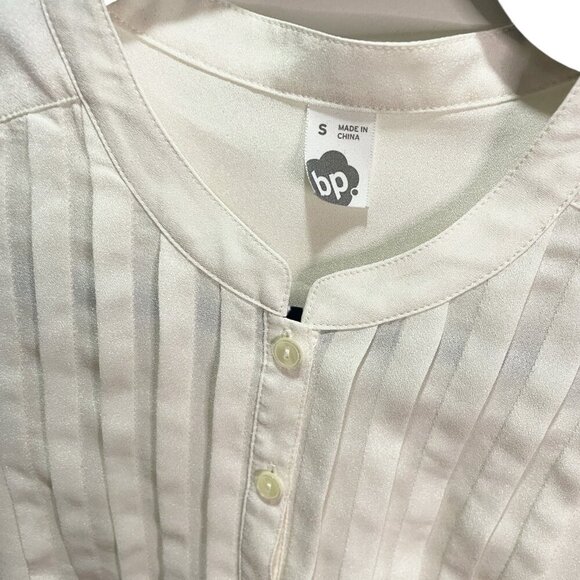 BP Nordstrom S Womens Tuxedo Front Button Shirt White Cotton Career - Picture 3 of 4